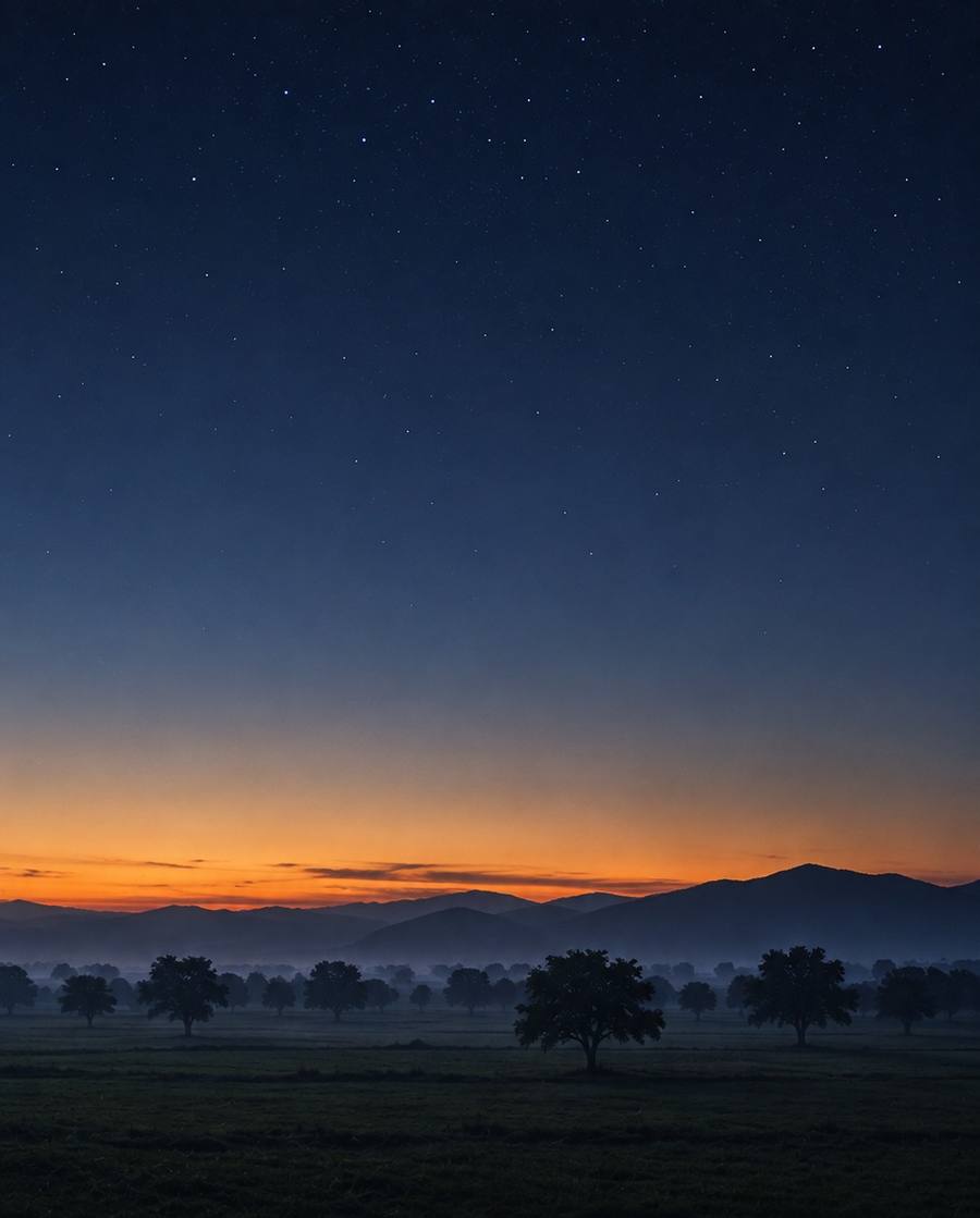 Blue hour over the Aravallis